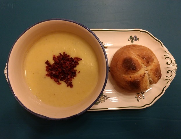Leek and Potato Soup with White Soda Bread